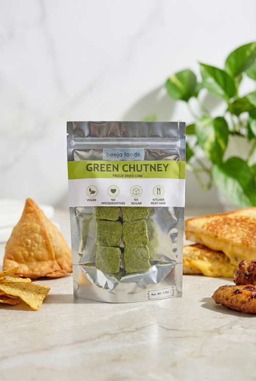 Green Chutney with Cilantro and mint to improve digestion and gut health. 